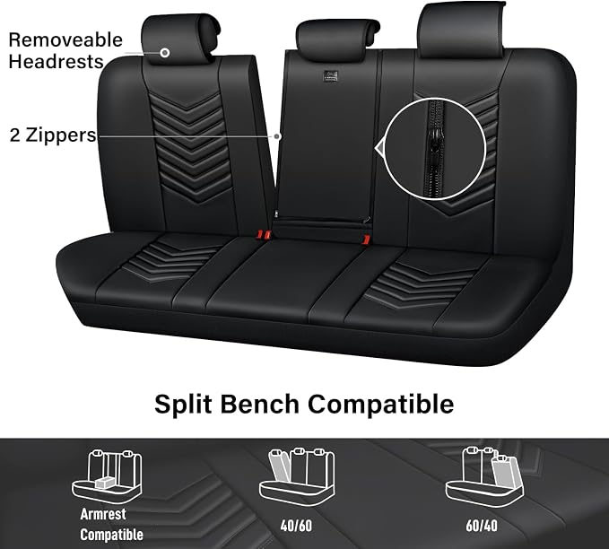 Universal Faux Leather Seat Covers — Black