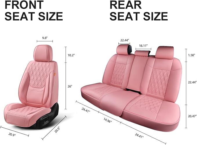 Universal Seat Covers — Full Set — Pink