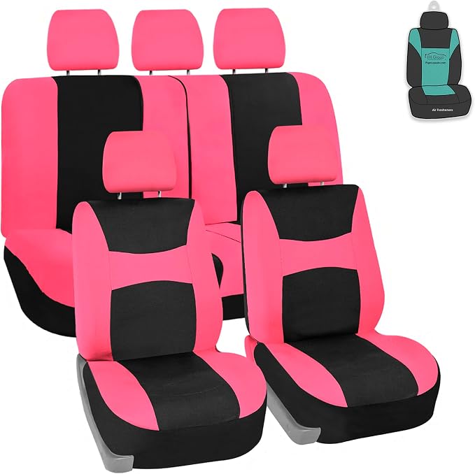Universal Fabric Seat Covers — Full Set — Pink