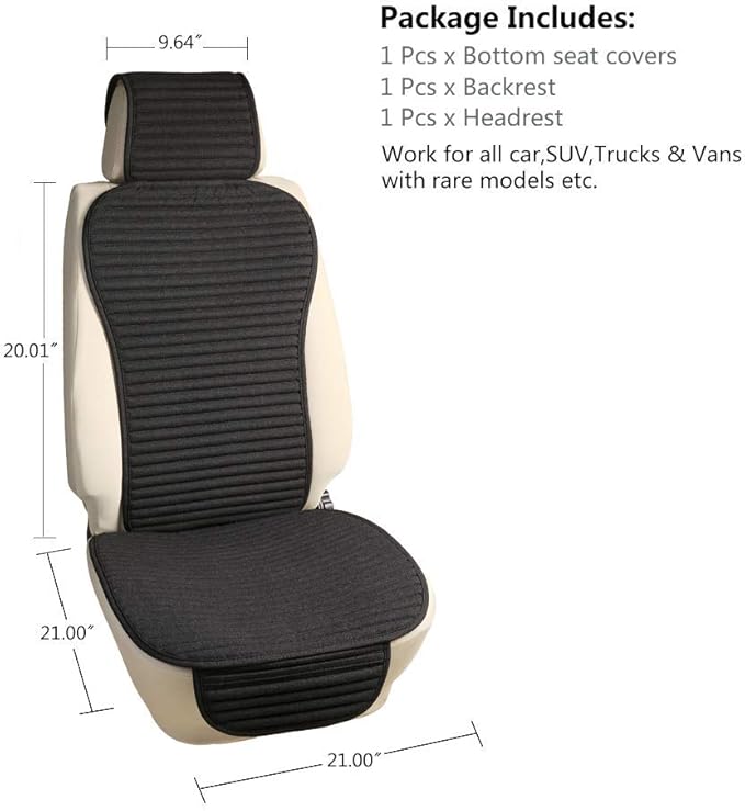 Universal Fabric Seat Covers — Front Seat — Black