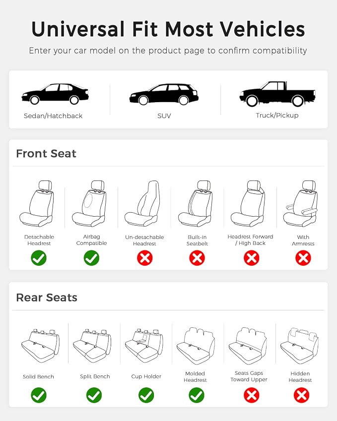 Universal Seat Covers — Front Seat — Pink