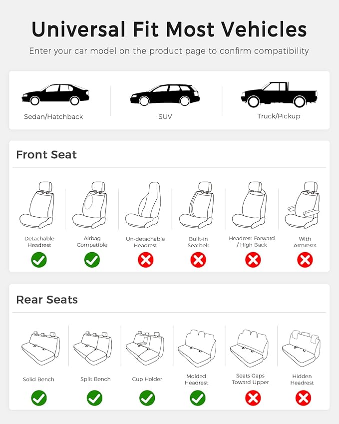 Universal Seat Covers — Full Set — Brown