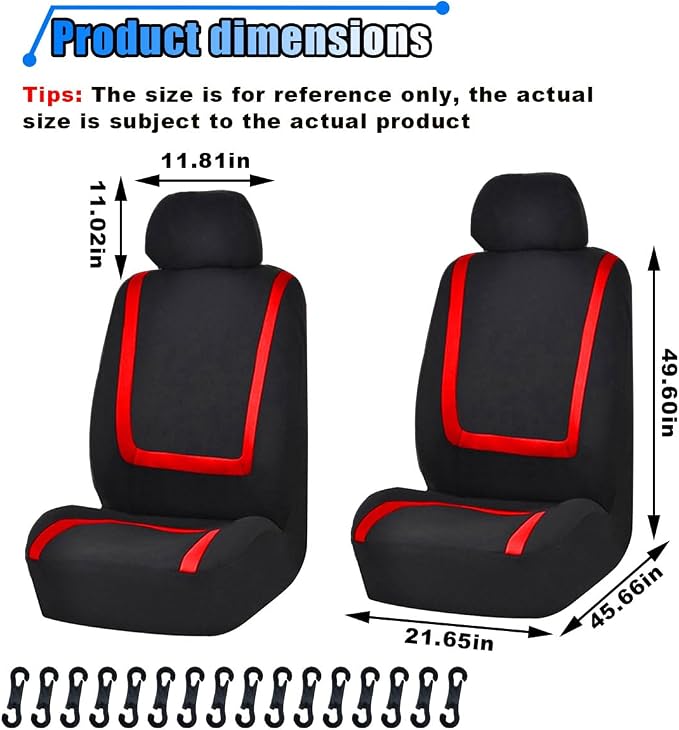 Universal Seat Covers — Front Seat — Black / Red