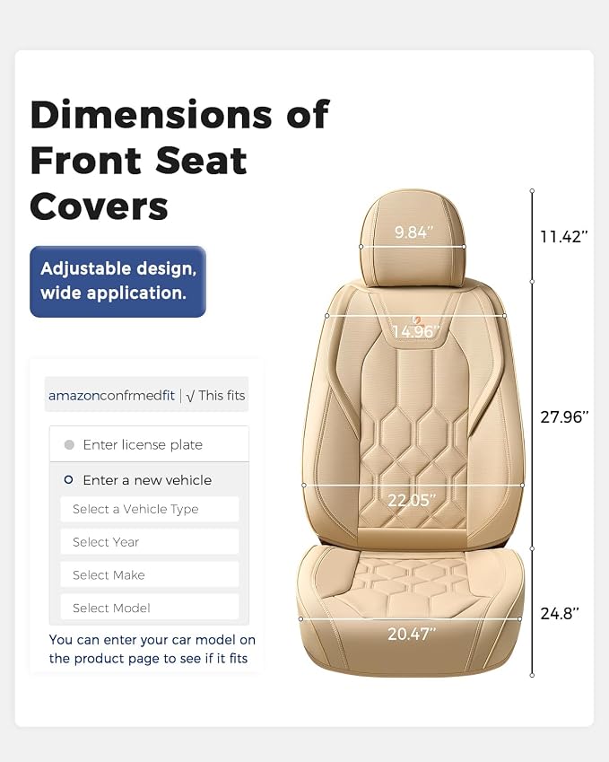 Universal Seat Covers — Full Set — Beige