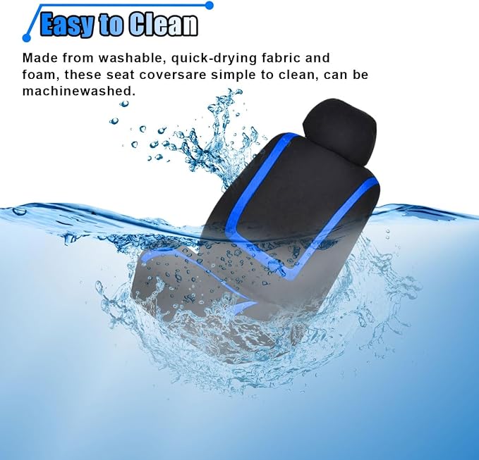 Universal Seat Covers — Front Seat — Black / Blue