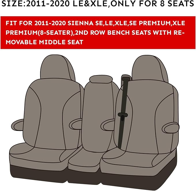 Seat Covers for Toyota Sienna — Full Set — Black / Red
