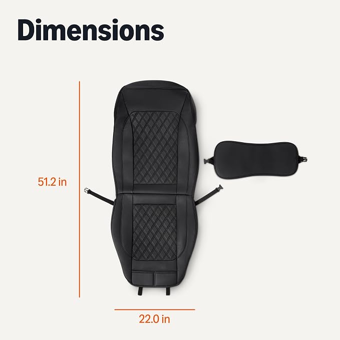 Universal Faux Leather Seat Covers — Front Seat — Black