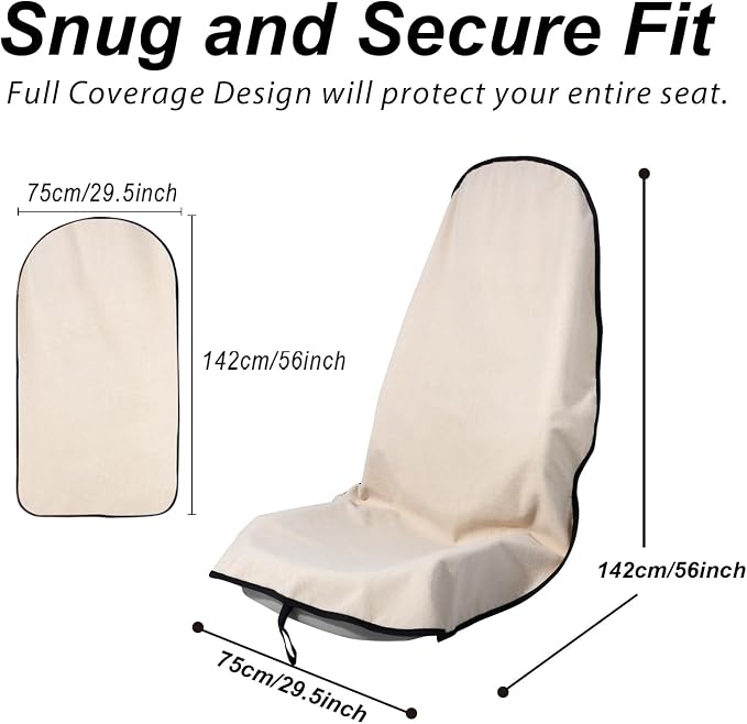 Car Seat Covers — Front Seat — White