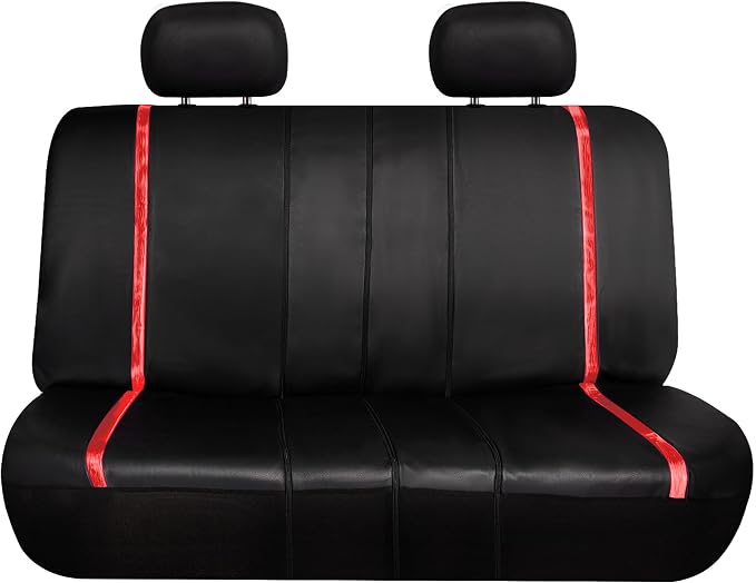 Universal Faux Leather Seat Covers — Full Set — Red
