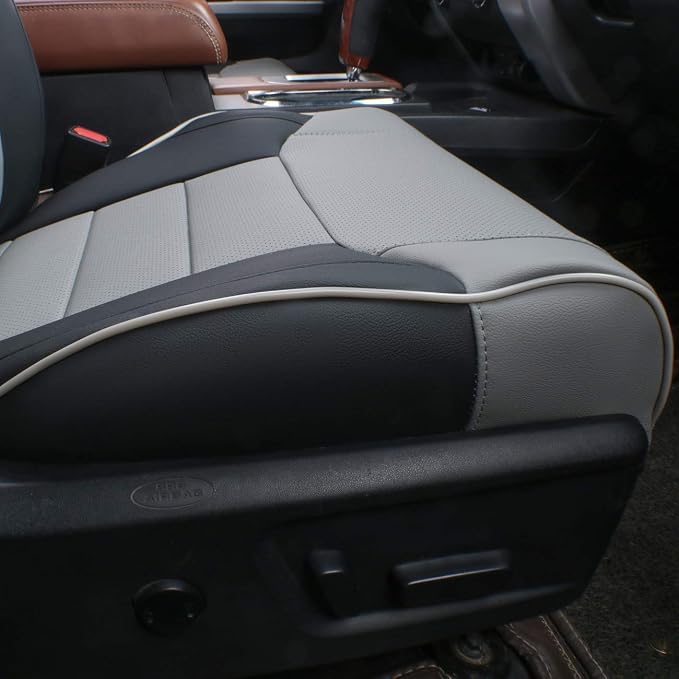 Faux Leather Seat Covers for Toyota Tacoma — Front Seat — Black / Gray