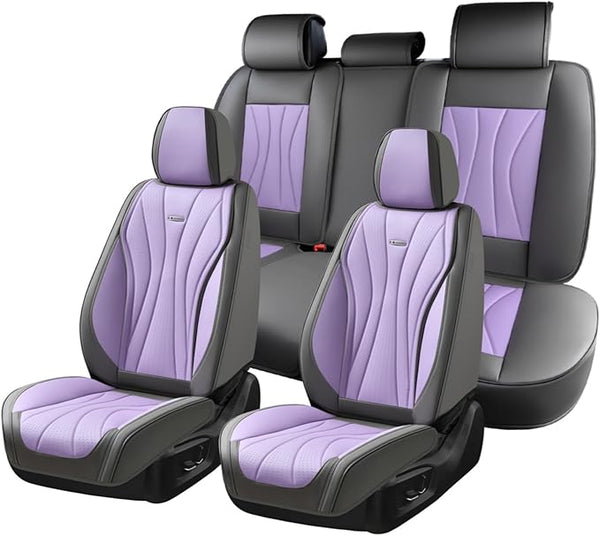 Universal Seat Covers — Full Set — Gray / Purple
