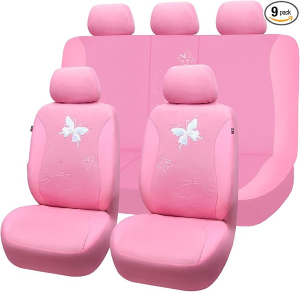 Universal Seat Covers — Full Set — Pink