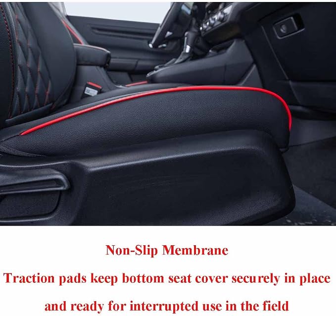 Faux Leather Seat Covers for Honda CR-V — Full Set — Black / Red