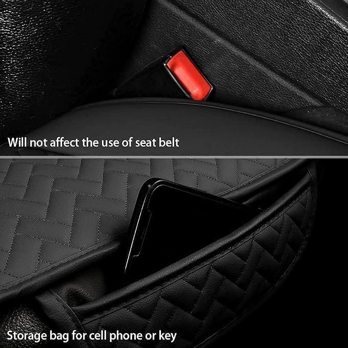 Faux Leather Car Seat Covers — Full Set — Black