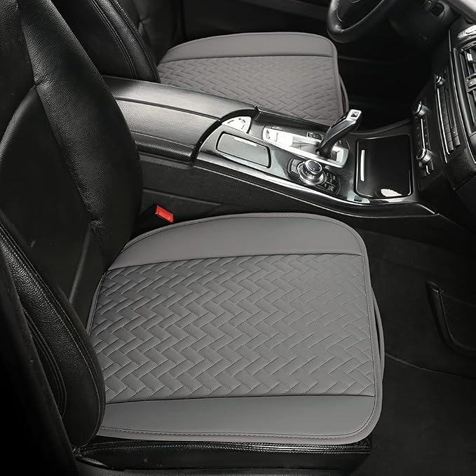 Faux Leather Car Seat Covers — Full Set — Gray