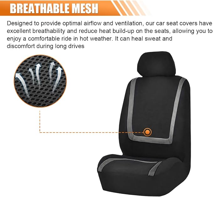 Universal Seat Covers — Front Seat — Black / Gray