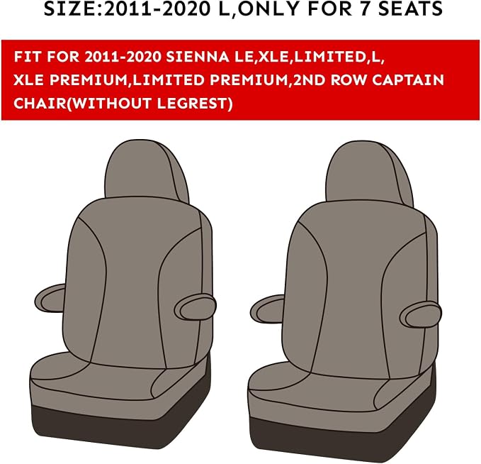 Seat Covers for Toyota Sienna — Full Set — Beige
