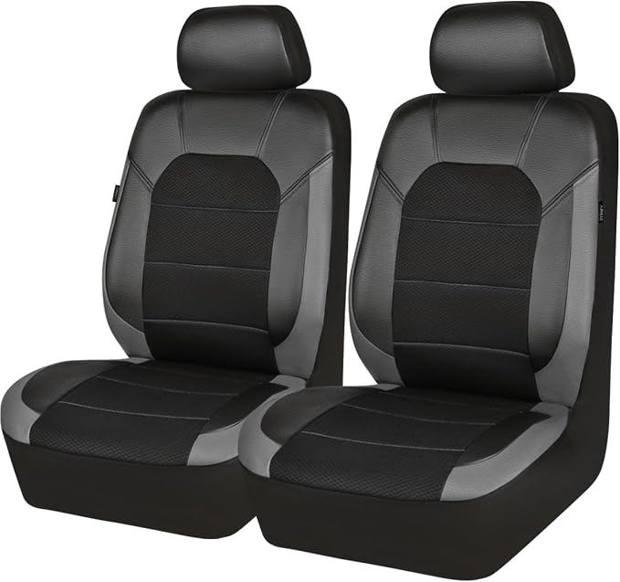 Universal Fabric Seat Covers — Front Seat — Black / Gray