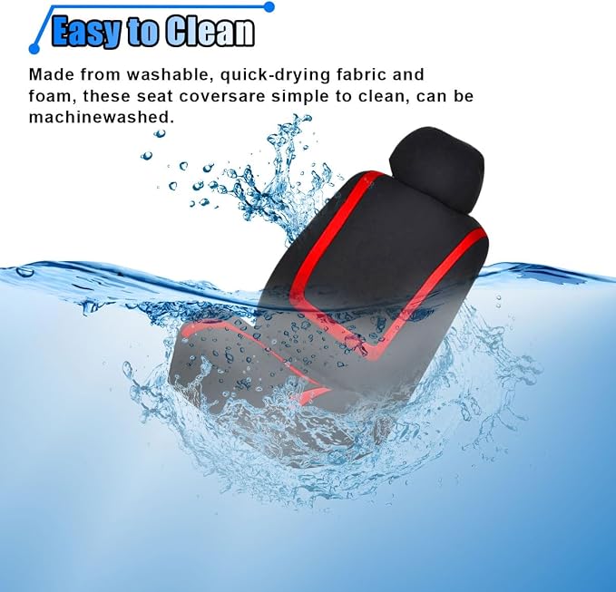 Universal Seat Covers — Front Seat — Black / Red