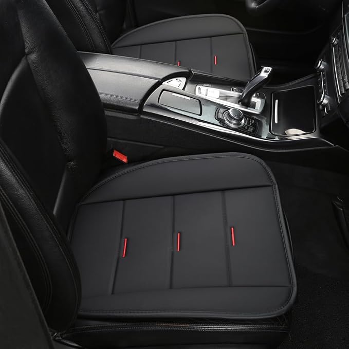 Universal Faux Leather Seat Covers — Front Seat — Black