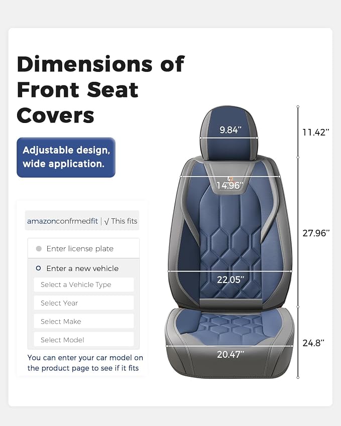 Universal Seat Covers — Gray / Blue