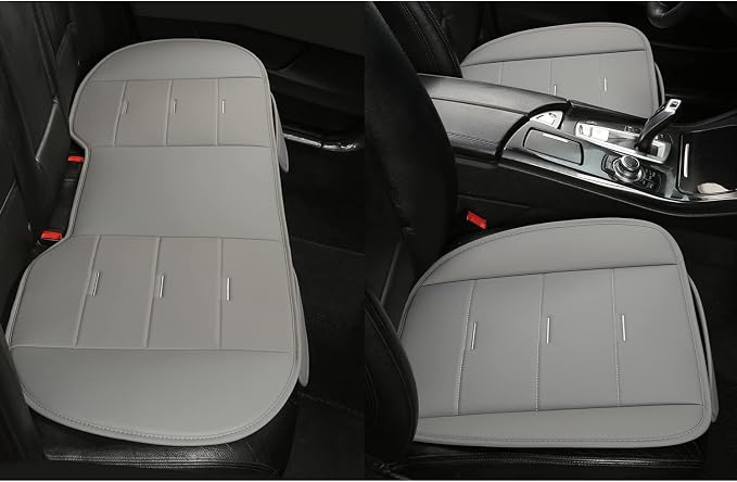 Universal Faux Leather Seat Covers — Front Seat — Gray