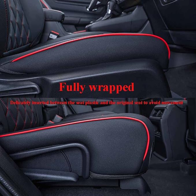 Faux Leather Seat Covers for Honda CR-V — Full Set — Black / Red