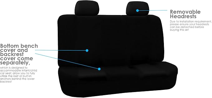 Pet Car Seat Protector — Rear Seat — Black