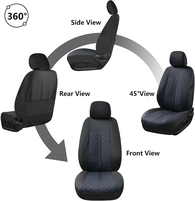Seat Covers for Toyota Tacoma — Full Set — Black / Blue