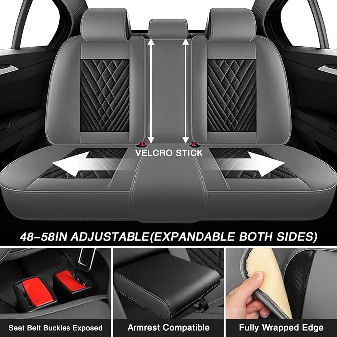 Seat Covers for Toyota GR86 — Full Set — Gray / Black