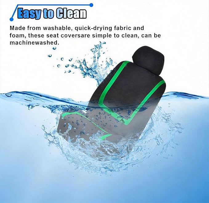 Universal Seat Covers — Front Seat — Black / Green