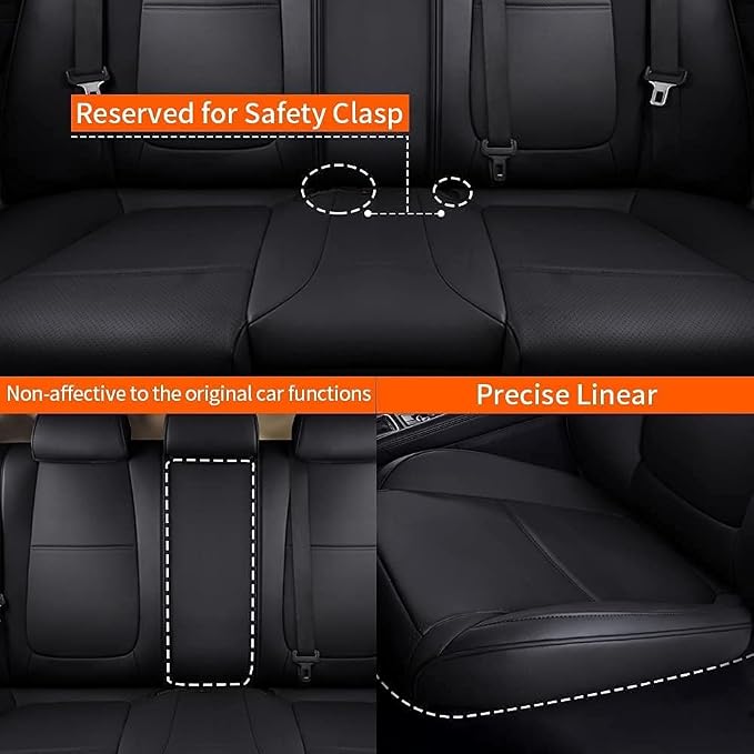 Faux Leather Seat Covers for Mazda3 — Full Set — Black