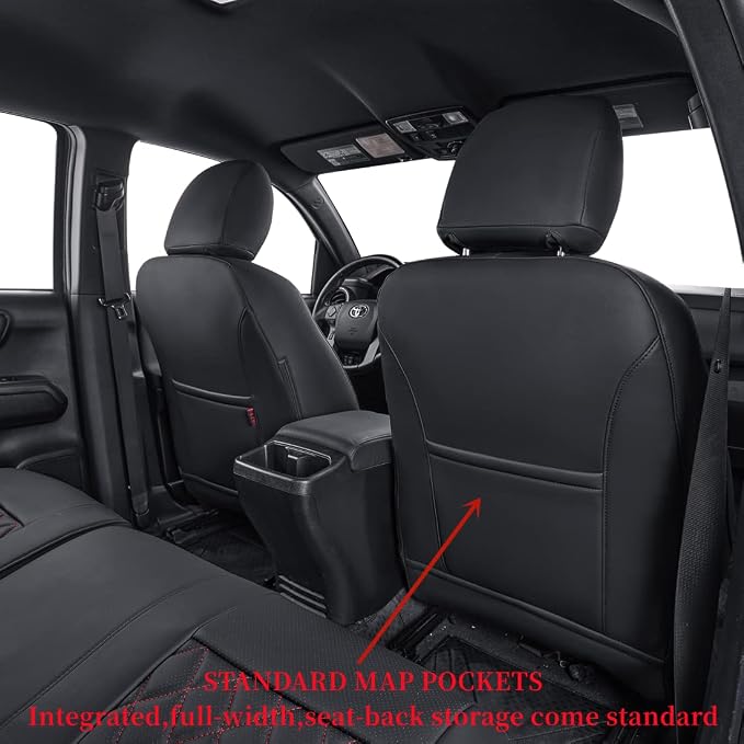 Faux Leather Seat Covers for Toyota Tacoma — Full Set — Black