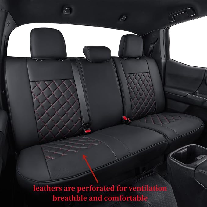 Faux Leather Seat Covers for Toyota Tacoma — Full Set — Black