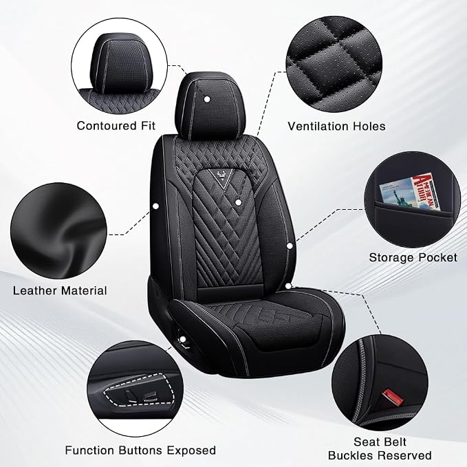Seat Covers for Toyota RAV4 — Front Seat — Black