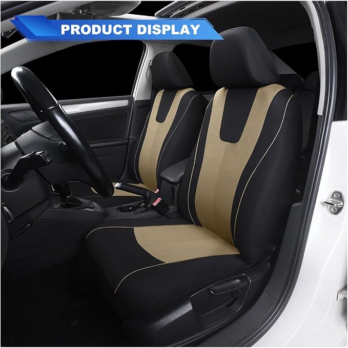 Universal Seat Covers — Front Seat — Beige