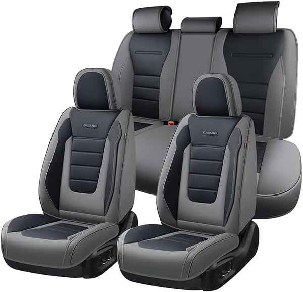 Universal Seat Covers — Full Set — Gray / Black