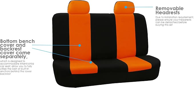 Pet Car Seat Protector — Rear Seat — Orange