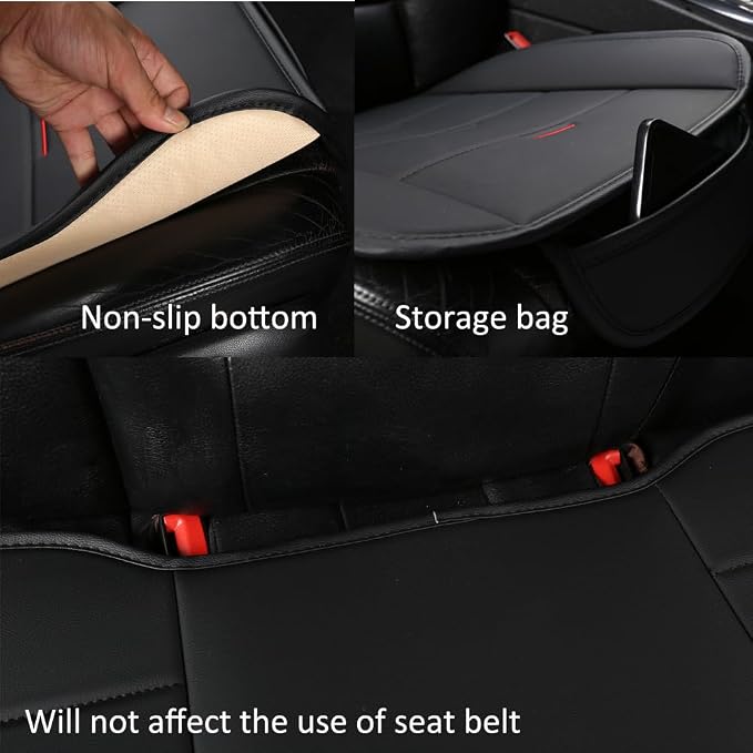 Universal Faux Leather Seat Covers — Front Seat — Black