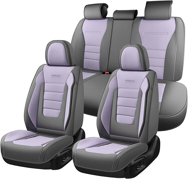 Universal Seat Covers — Full Set — Gray / Purple