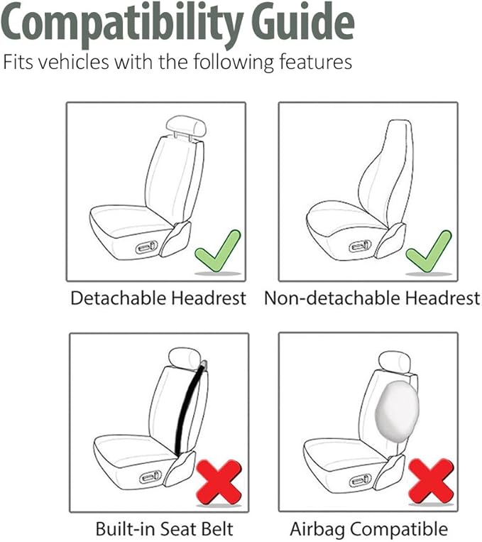 Universal Fabric Seat Covers — Front Seat — Black