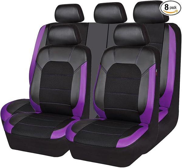 Universal Seat Covers — Full Set — Black / Purple