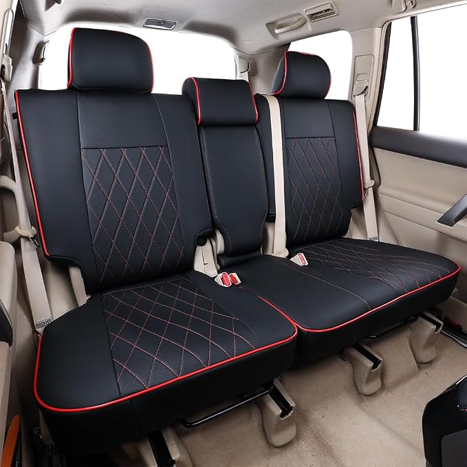 Faux Leather Seat Covers for Toyota 4Runner — Full Set — Black / Red