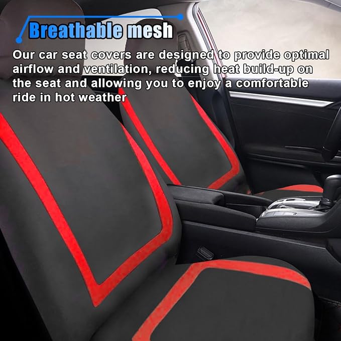 Universal Seat Covers — Front Seat — Black / Red