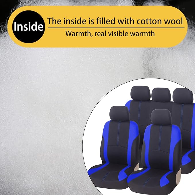 Fabric Car Seat Covers — Full Set — Blue