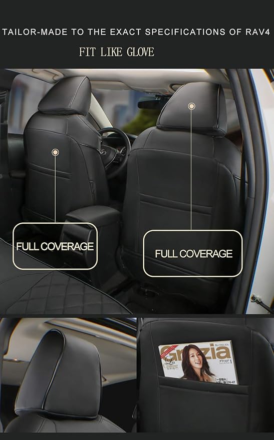 Faux Leather Seat Covers for Toyota Tacoma — Front Seat — Black / Gray