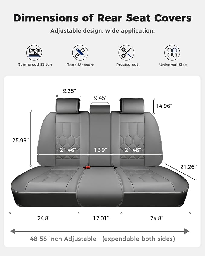 Universal Seat Covers — Full Set — Gray
