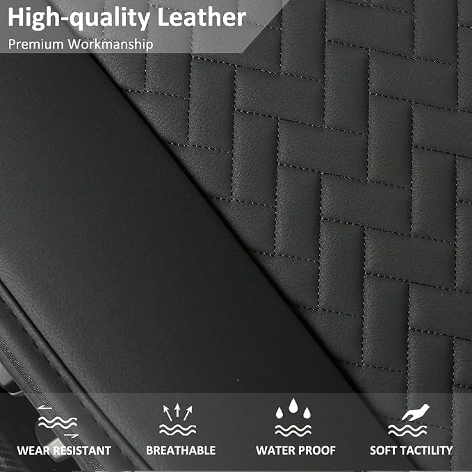 Faux Leather Car Seat Covers — Full Set — Black