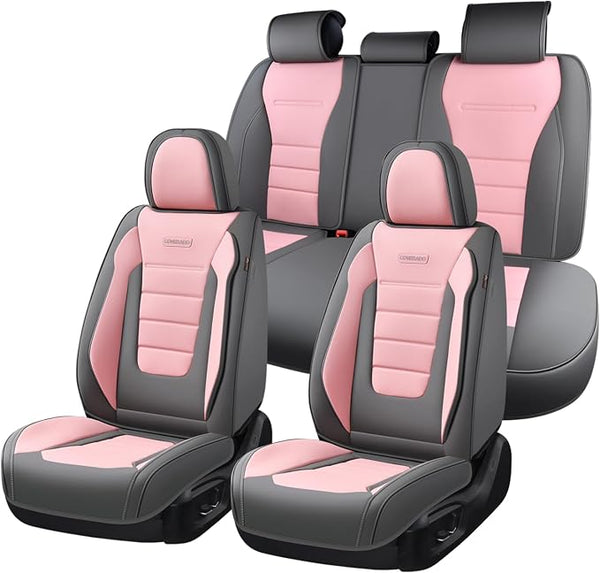 Universal Seat Covers — Full Set — Gray / Pink