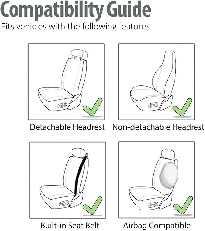 Universal Fabric Seat Covers — Front Seat — Beige
